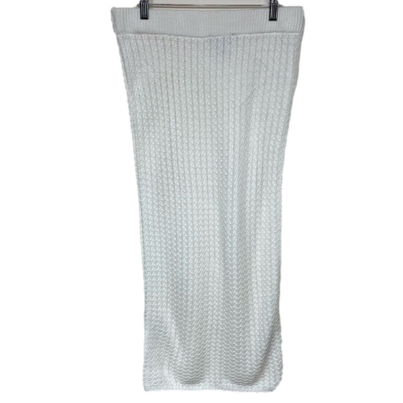 ASOS Women’s Crochet Knit Bodycon Pull-On Unlined Maxi Skirt Ivory Size 8 - Picture 2 of 12